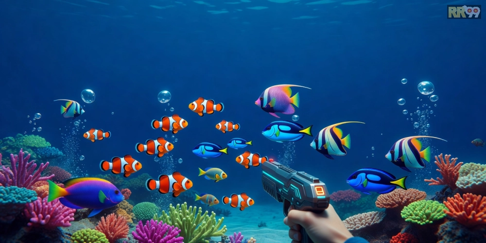 Khái niệm game bắn cá online 69vn với hình ảnh minh họa đại dương sống động