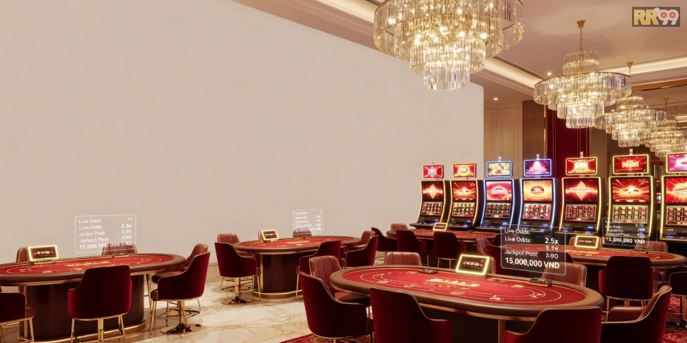 Minh họa khái niệm hotels with casinos 69vn với không gian sòng bạc sang trọng