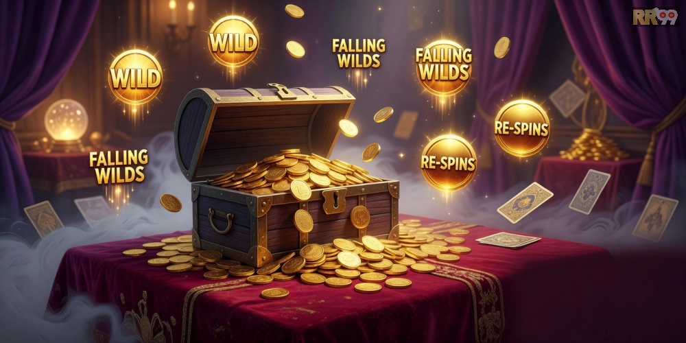 Hình ảnh ưu đãi đặc biệt cho trò nổ hũ tại 69vn với jackpot vàng óng và biểu tượng may mắn.